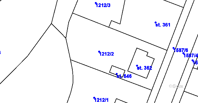 Parcela st. 1212/2 v KÚ Švihov u Klatov, Katastrální mapa