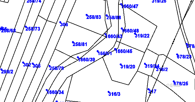 Parcela st. 1660/1 v KÚ Švihov u Klatov, Katastrální mapa