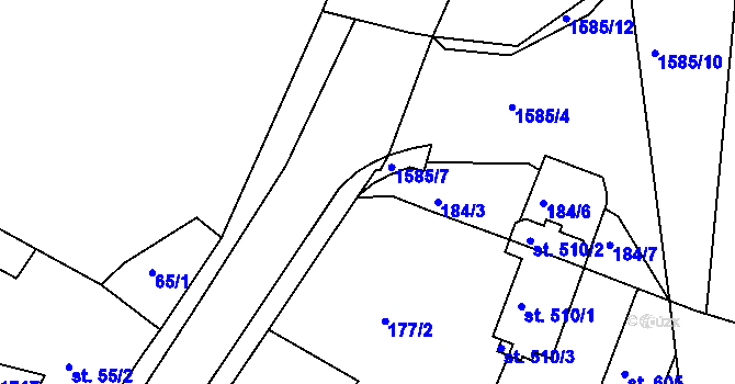 Parcela st. 184/5 v KÚ Švihov u Klatov, Katastrální mapa