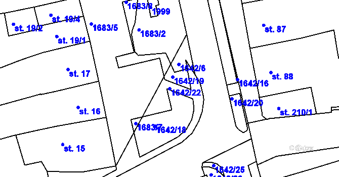 Parcela st. 1642/22 v KÚ Švihov u Klatov, Katastrální mapa