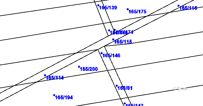Parcela st. 165/146 v KÚ Švihov u Klatov, Katastrální mapa