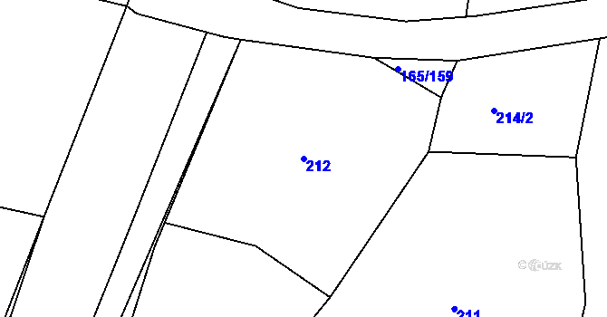 Parcela st. 212 v KÚ Švihov u Klatov, Katastrální mapa