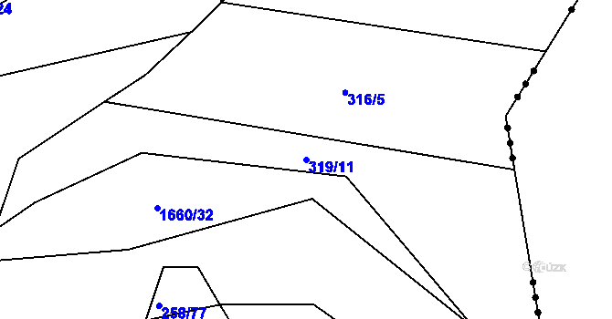 Parcela st. 319/11 v KÚ Švihov u Klatov, Katastrální mapa