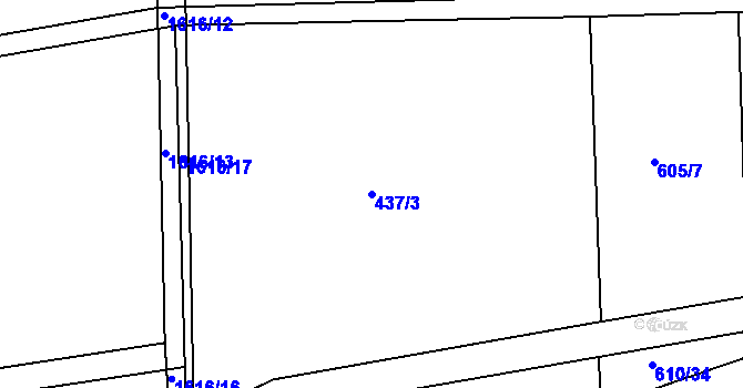Parcela st. 437/3 v KÚ Švihov u Klatov, Katastrální mapa