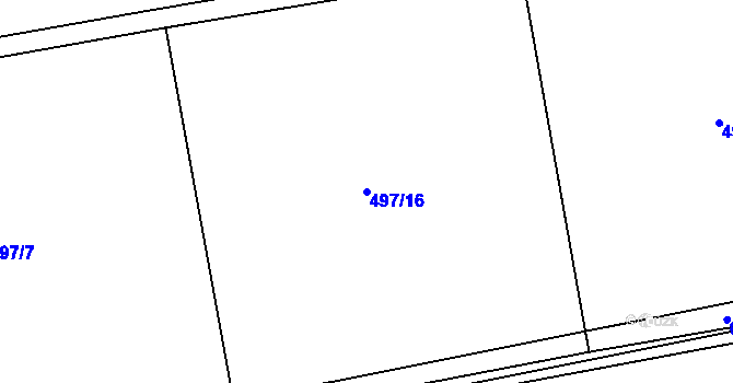 Parcela st. 497/16 v KÚ Švihov u Klatov, Katastrální mapa