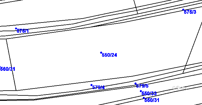 Parcela st. 550/24 v KÚ Švihov u Klatov, Katastrální mapa