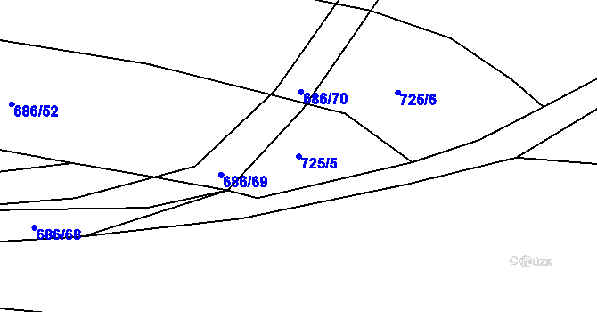 Parcela st. 725/5 v KÚ Švihov u Klatov, Katastrální mapa