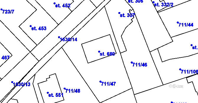 Parcela st. 680 v KÚ Švihov u Klatov, Katastrální mapa