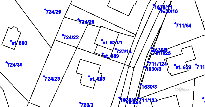 Parcela st. 689 v KÚ Švihov u Klatov, Katastrální mapa