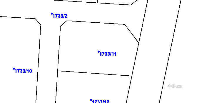 Parcela st. 1733/11 v KÚ Švihov u Klatov, Katastrální mapa