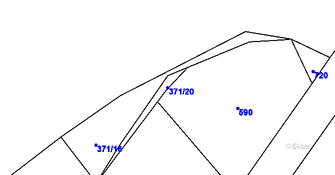 Parcela st. 371/20 v KÚ Vosí, Katastrální mapa