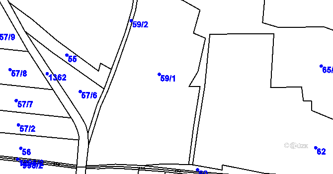 Parcela st. 59 v KÚ Švihov, Katastrální mapa