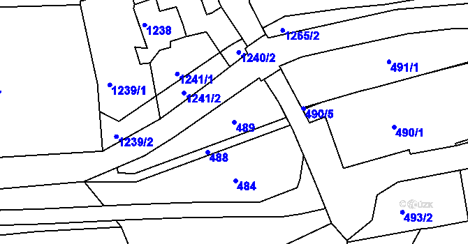 Parcela st. 489 v KÚ Tábor, Katastrální mapa