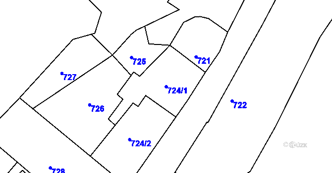 Parcela st. 724/1 v KÚ Tábor, Katastrální mapa