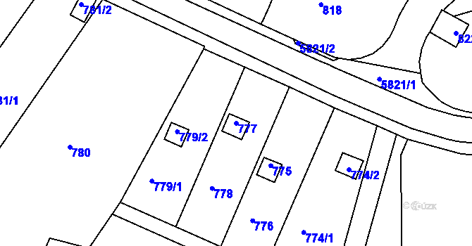 Parcela st. 777 v KÚ Tábor, Katastrální mapa