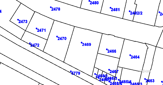 Parcela st. 2469 v KÚ Tábor, Katastrální mapa