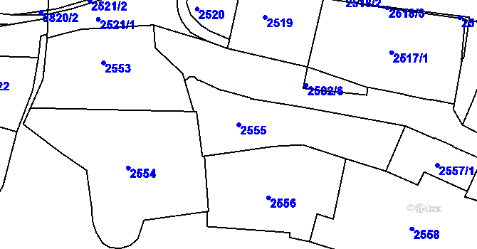 Parcela st. 2555 v KÚ Tábor, Katastrální mapa