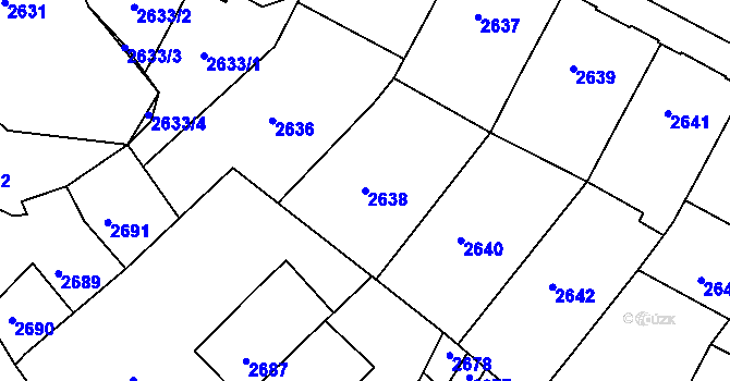 Parcela st. 2638 v KÚ Tábor, Katastrální mapa