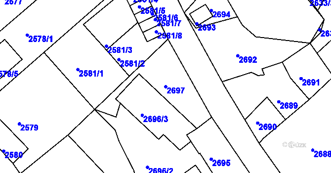 Parcela st. 2697 v KÚ Tábor, Katastrální mapa