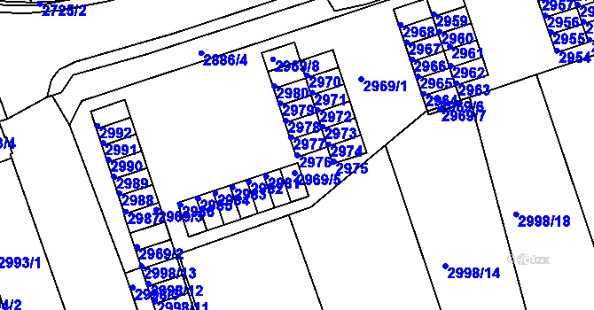 Parcela st. 2976 v KÚ Tábor, Katastrální mapa