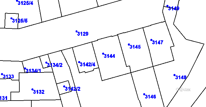 Parcela st. 3144 v KÚ Tábor, Katastrální mapa