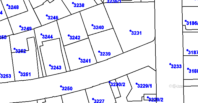 Parcela st. 3239 v KÚ Tábor, Katastrální mapa