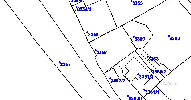 Parcela st. 3358 v KÚ Tábor, Katastrální mapa