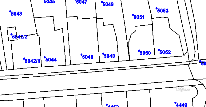 Parcela st. 5048 v KÚ Tábor, Katastrální mapa