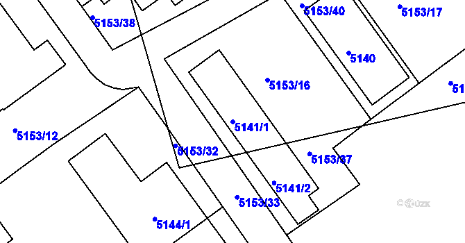 Parcela st. 5141/1 v KÚ Tábor, Katastrální mapa
