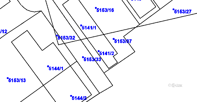 Parcela st. 5141/2 v KÚ Tábor, Katastrální mapa