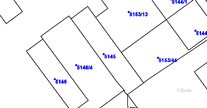 Parcela st. 5145 v KÚ Tábor, Katastrální mapa