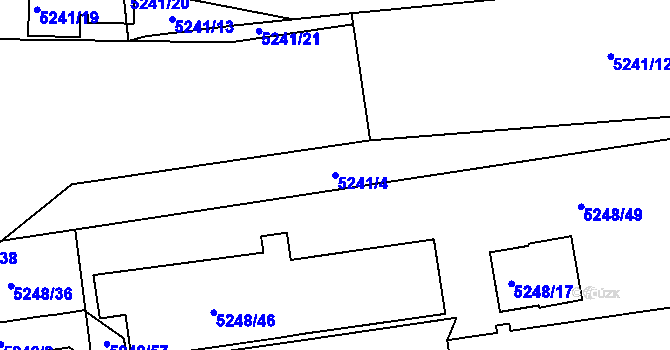 Parcela st. 5241/4 v KÚ Tábor, Katastrální mapa