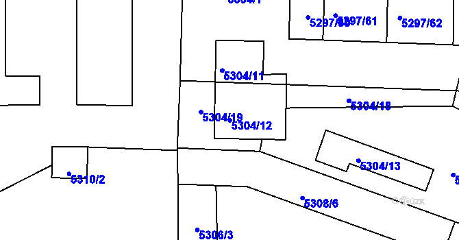 Parcela st. 5304/12 v KÚ Tábor, Katastrální mapa
