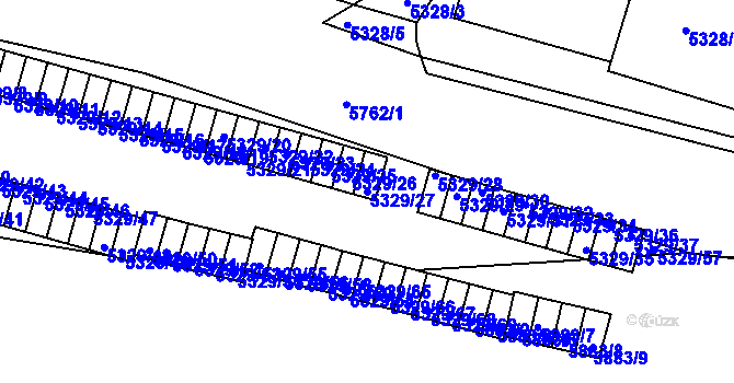 Parcela st. 5329/27 v KÚ Tábor, Katastrální mapa