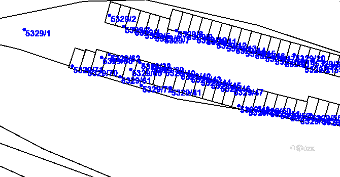Parcela st. 5329/41 v KÚ Tábor, Katastrální mapa