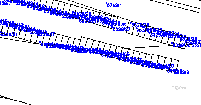 Parcela st. 5329/59 v KÚ Tábor, Katastrální mapa