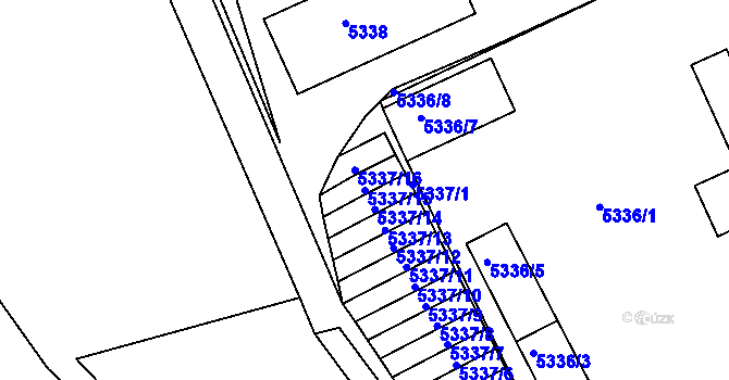 Parcela st. 5337/15 v KÚ Tábor, Katastrální mapa