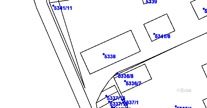 Parcela st. 5338 v KÚ Tábor, Katastrální mapa