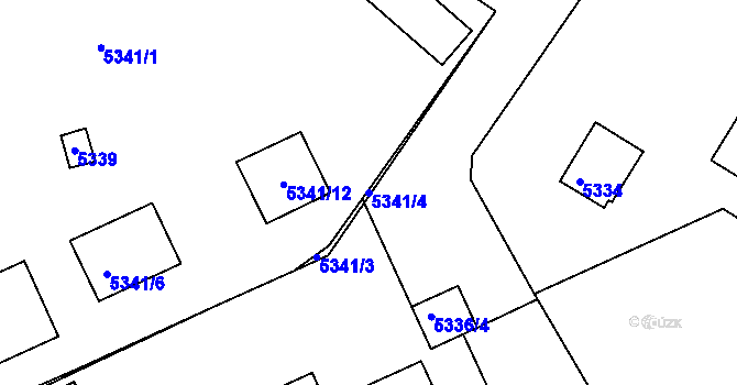 Parcela st. 5341/4 v KÚ Tábor, Katastrální mapa
