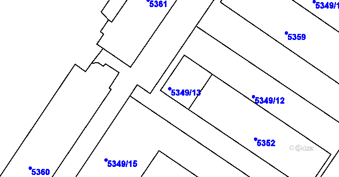 Parcela st. 5349/13 v KÚ Tábor, Katastrální mapa