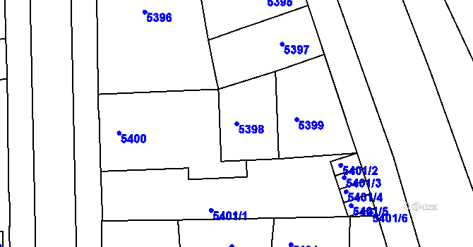 Parcela st. 5398 v KÚ Tábor, Katastrální mapa