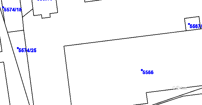 Parcela st. 5567/5 v KÚ Tábor, Katastrální mapa