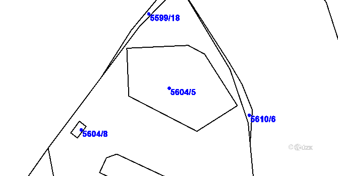 Parcela st. 5604/5 v KÚ Tábor, Katastrální mapa