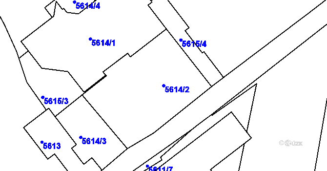Parcela st. 5614/2 v KÚ Tábor, Katastrální mapa