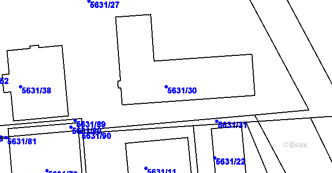 Parcela st. 5631/30 v KÚ Tábor, Katastrální mapa