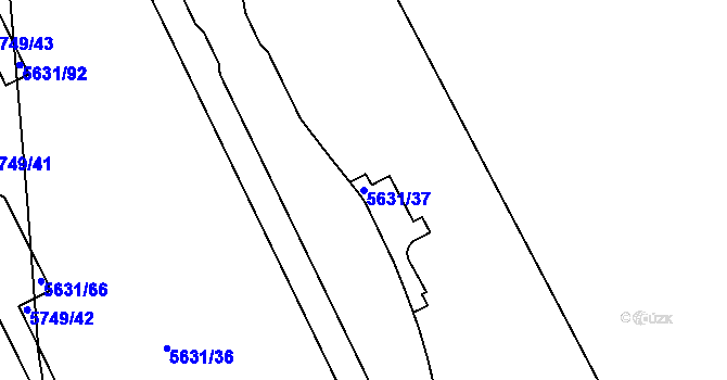 Parcela st. 5631/37 v KÚ Tábor, Katastrální mapa
