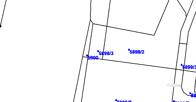 Parcela st. 5898/3 v KÚ Tábor, Katastrální mapa