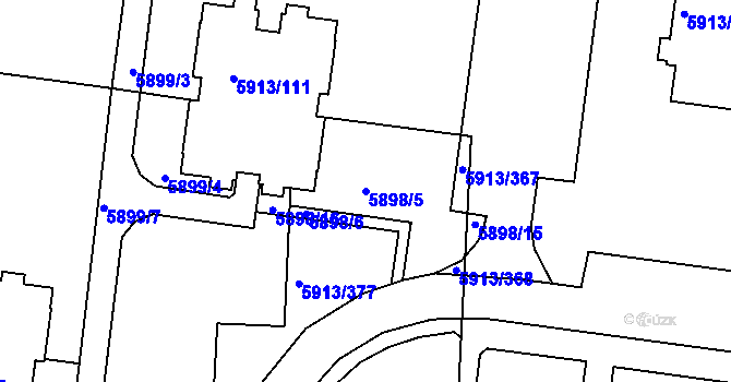Parcela st. 5898/5 v KÚ Tábor, Katastrální mapa