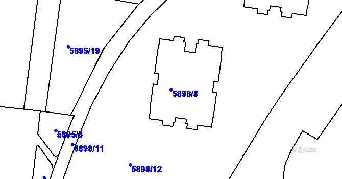 Parcela st. 5898/8 v KÚ Tábor, Katastrální mapa