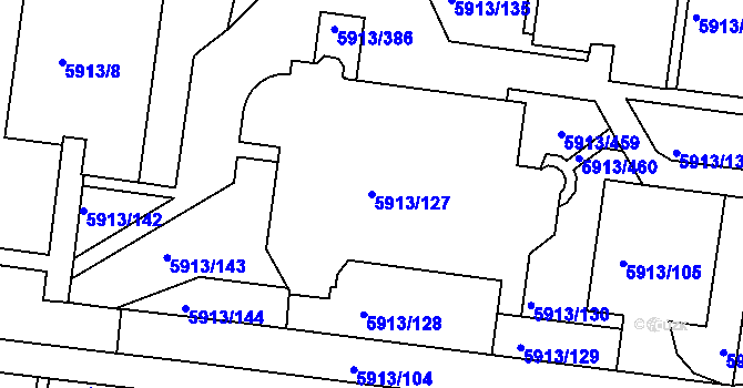 Parcela st. 5913/127 v KÚ Tábor, Katastrální mapa